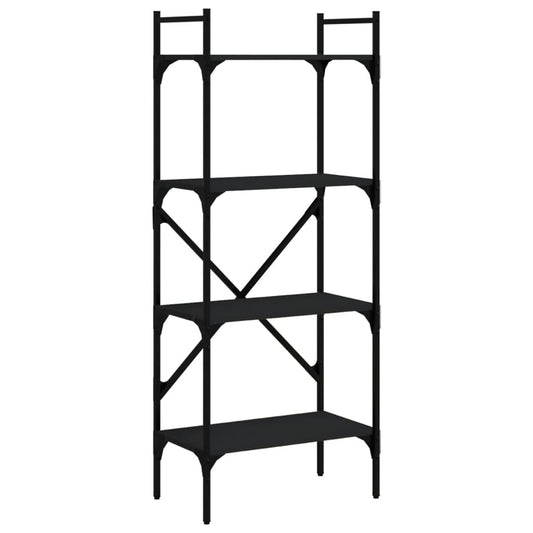 vidaXL Βιβλιοθήκη 4 Επιπέδων Μαύρη 56x31,5x138,5 εκ. Επεξεργ. Ξύλο