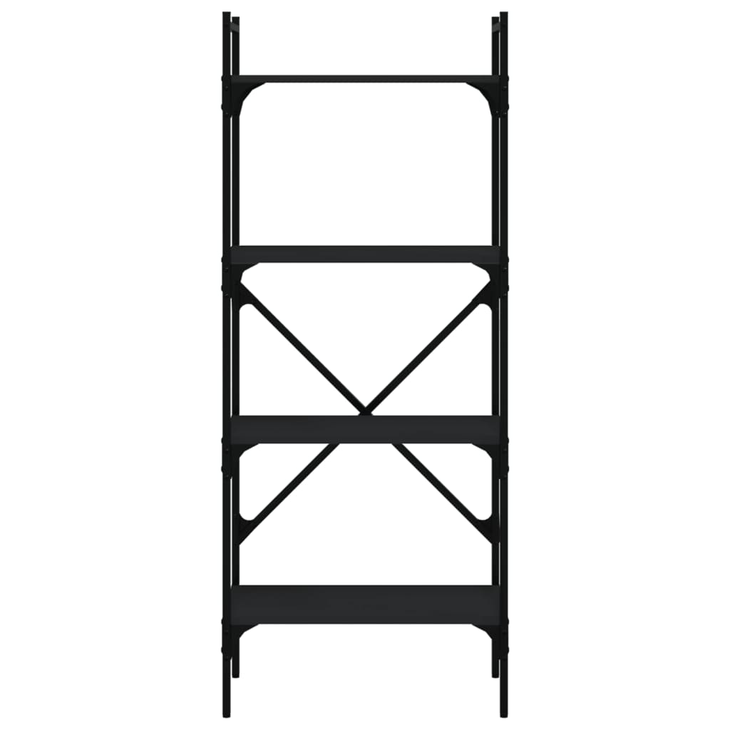 vidaXL Βιβλιοθήκη 4 Επιπέδων Μαύρη 56x31,5x138,5 εκ. Επεξεργ. Ξύλο