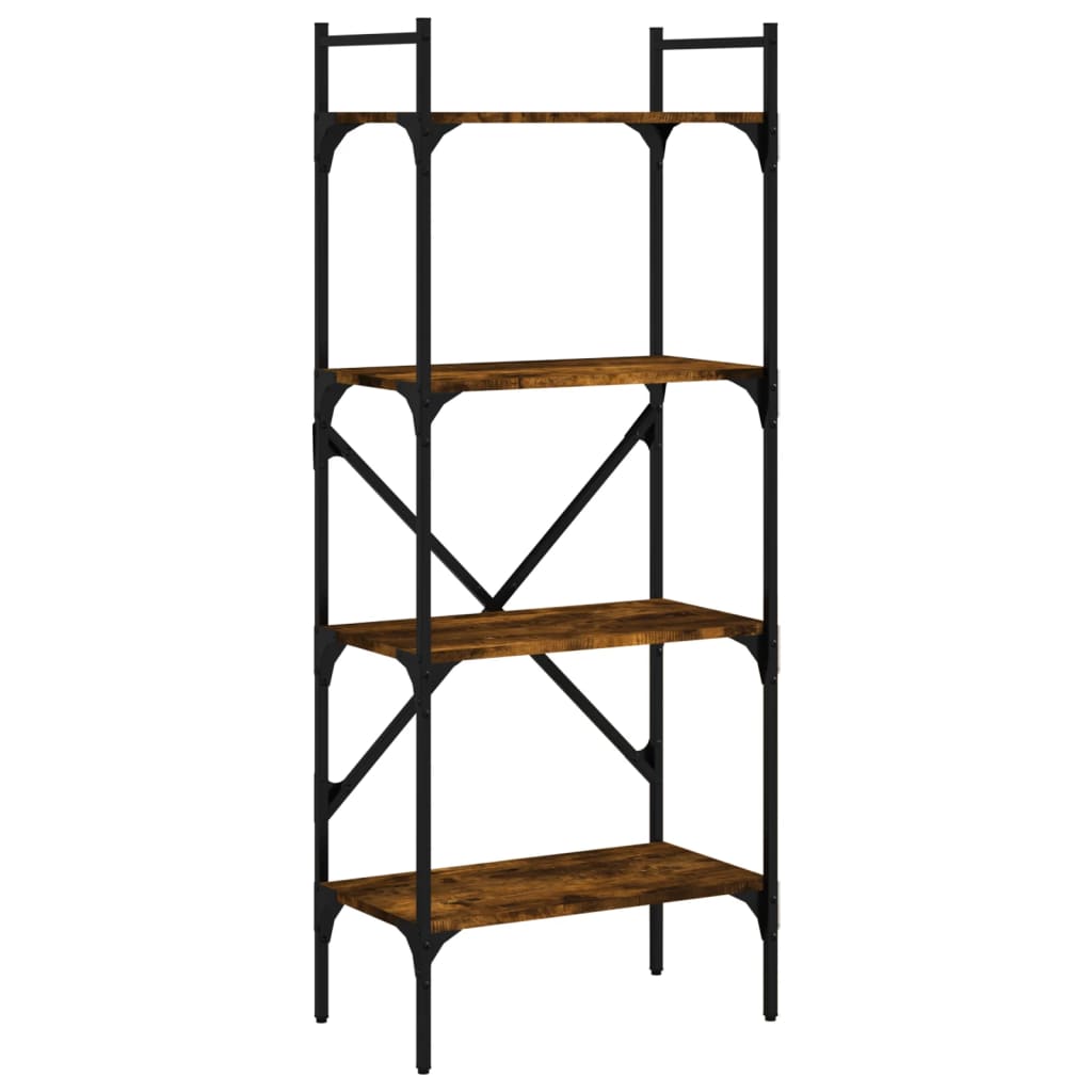 vidaXL Βιβλιοθήκη 4 Επιπέδων Καπνιστή Δρυς 56x31,5x138,5 εκ Επεξ. Ξύλο