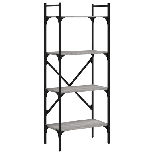 vidaXL Βιβλιοθήκη 4 Επιπέδων Γκρι Sonoma 56x31,5x138,5 εκ. Επεξ. Ξύλο