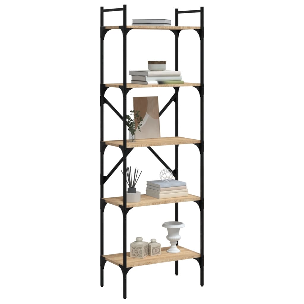 vidaXL Βιβλιοθήκη 5 Επιπέδων Sonoma Δρυς 56x31,5x174 εκ. Επεξ. Ξύλο