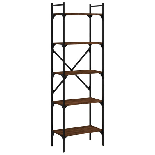vidaXL Βιβλιοθήκη 5 Επιπέδων Καφέ Δρυς 56x31,5x174 εκ. Επεξ. Ξύλο