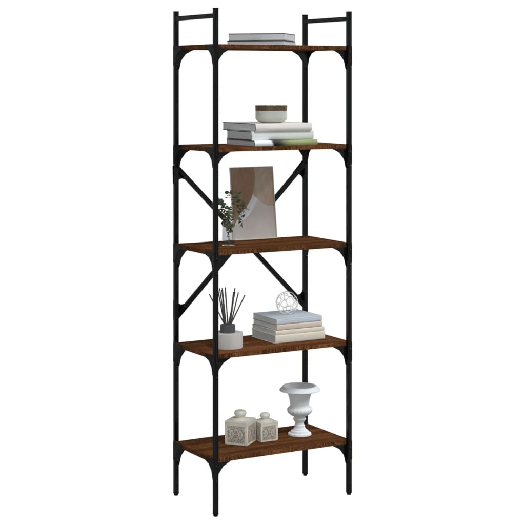 vidaXL Βιβλιοθήκη 5 Επιπέδων Καφέ Δρυς 56x31,5x174 εκ. Επεξ. Ξύλο