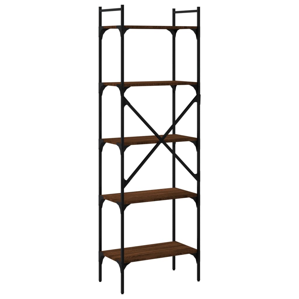 vidaXL Βιβλιοθήκη 5 Επιπέδων Καφέ Δρυς 56x31,5x174 εκ. Επεξ. Ξύλο