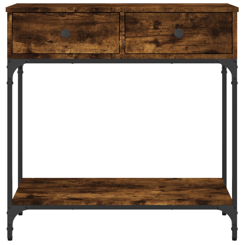 vidaXL Τραπέζι Κονσόλα Καπνιστή Δρυς 75x34,5x75 εκ. Επεξεργ. Ξύλο