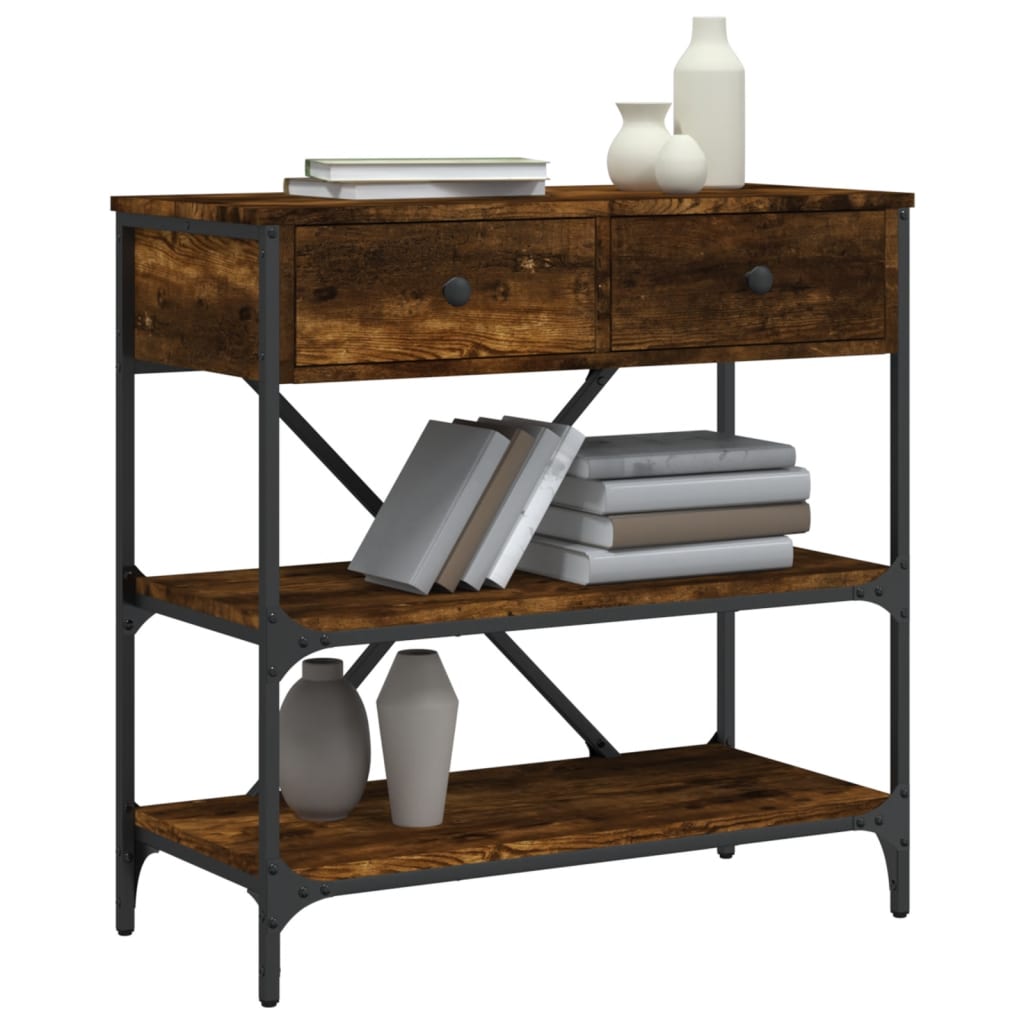 vidaXL Τραπέζι Κονσόλα Καπνιστή Δρυς 75x34,5x75 εκ. Επεξεργ. Ξύλο