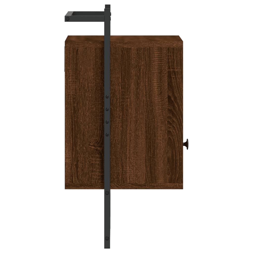 vidaXL Κομοδίνο Επιτοίχιο Καφέ Δρυς 40x30x61 εκ. από Επεξεργ. Ξύλο