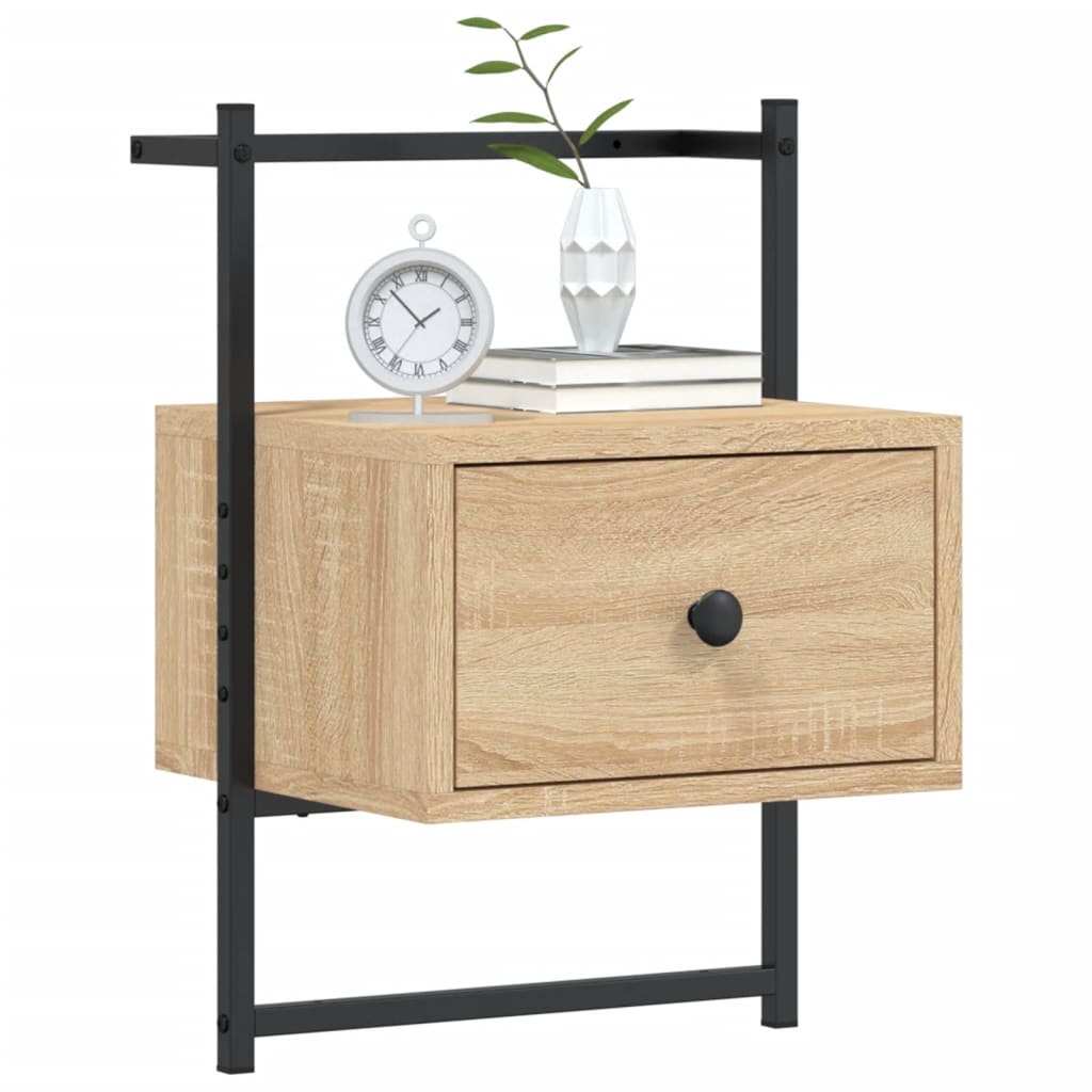 vidaXL Κομοδίνο Επιτοίχιο Sonoma Δρυς 35x30x51 εκ. από Επεξεργ. Ξύλο