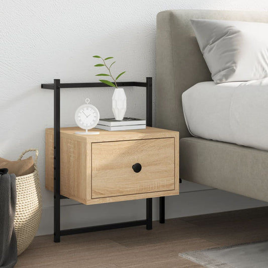 vidaXL Κομοδίνο Επιτοίχιο Sonoma Δρυς 35x30x51 εκ. από Επεξεργ. Ξύλο