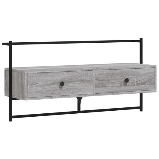 vidaXL Έπιπλο Τηλεόρασης Επιτοίχιο Γκρι Sonoma 100,5x30x51 εκ Επ. Ξύλο