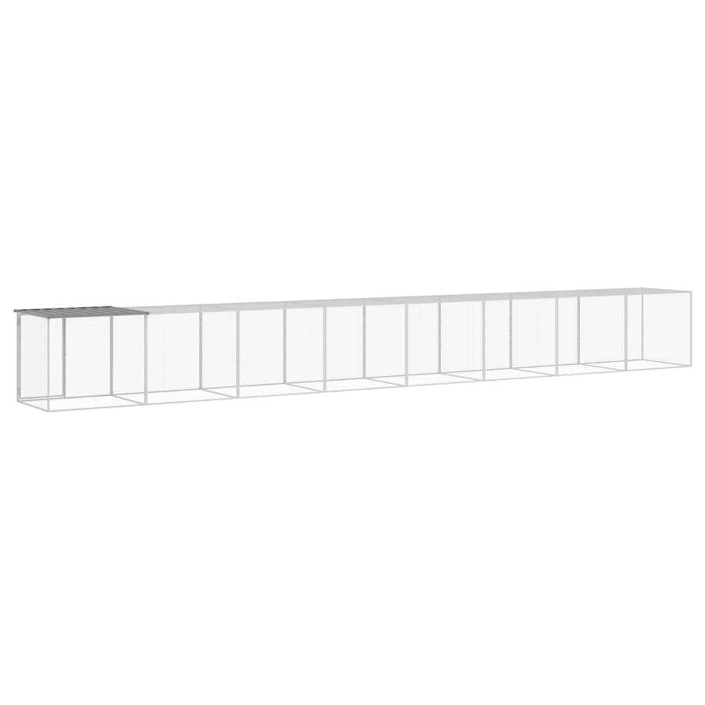 vidaXL Κοτέτσι - Κλουβί με Στέγη Αν. Γκρι 803x98x90 εκ. Γαλβαν. Ατσάλι