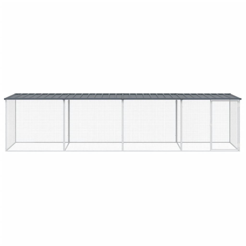 vidaXL Κοτέτσι - Κλουβί με Στέγη Ανθρακί 403x98x90 εκ. Γαλβαν. Ατσάλι