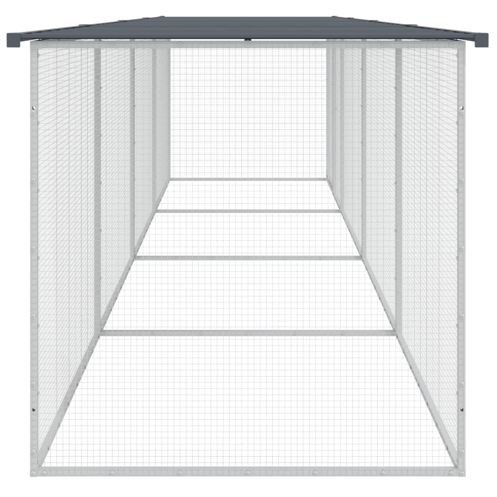 vidaXL Κοτέτσι - Κλουβί με Στέγη Ανθρακί 403x98x90 εκ. Γαλβαν. Ατσάλι