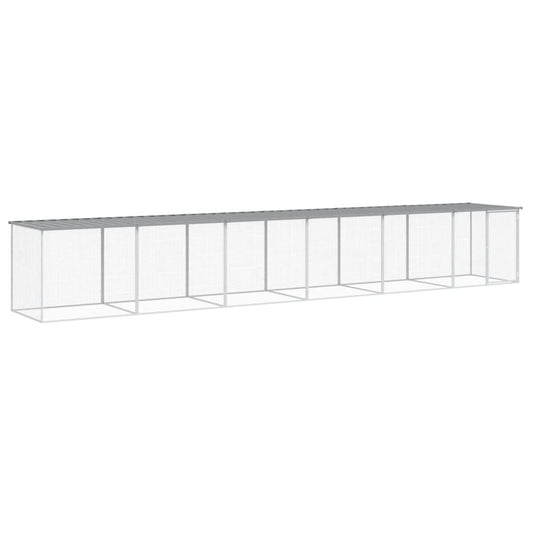 vidaXL Κοτέτσι - Κλουβί με Στέγη Αν. Γκρι 603x98x90 εκ. Γαλβαν. Ατσάλι