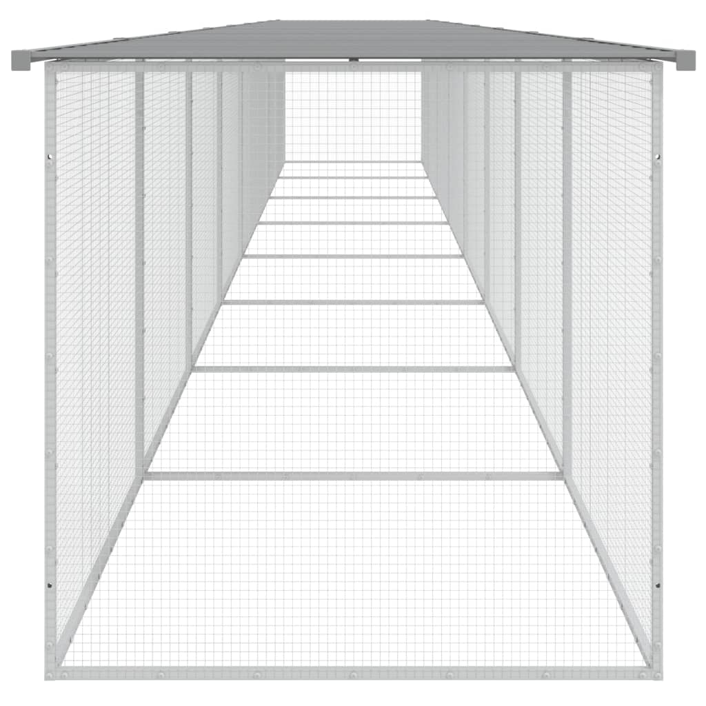 vidaXL Κοτέτσι - Κλουβί με Στέγη Αν. Γκρι 803x98x90 εκ. Γαλβαν. Ατσάλι