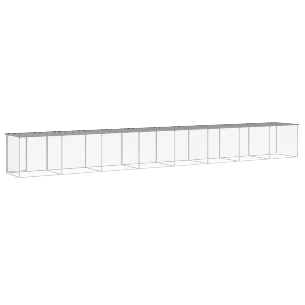 vidaXL Κοτέτσι - Κλουβί με Στέγη Αν. Γκρι 803x98x90 εκ. Γαλβαν. Ατσάλι
