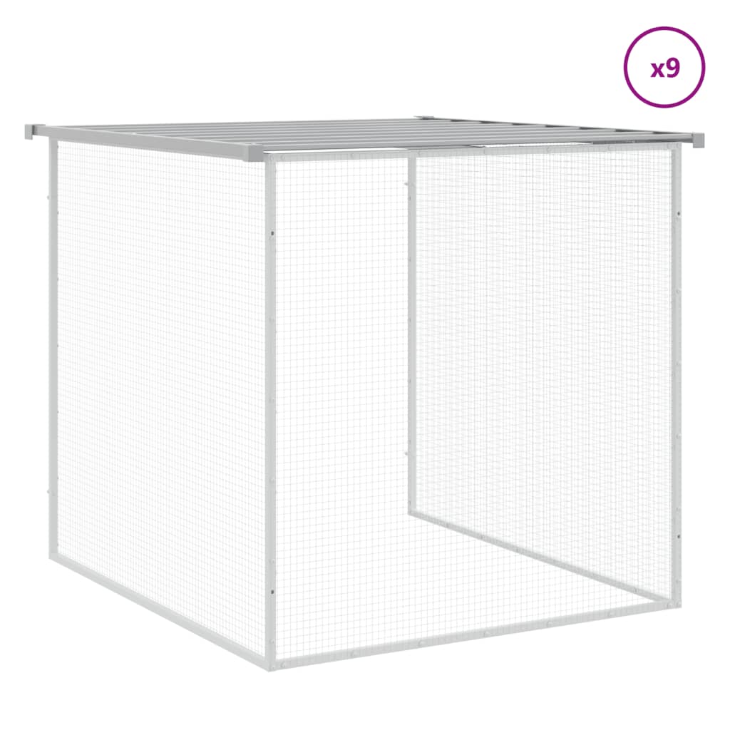 vidaXL Κοτέτσι - Κλουβί με Στέγη Αν. Γκρι 1003x98x90 εκ. Γαλβ. Ατσάλι