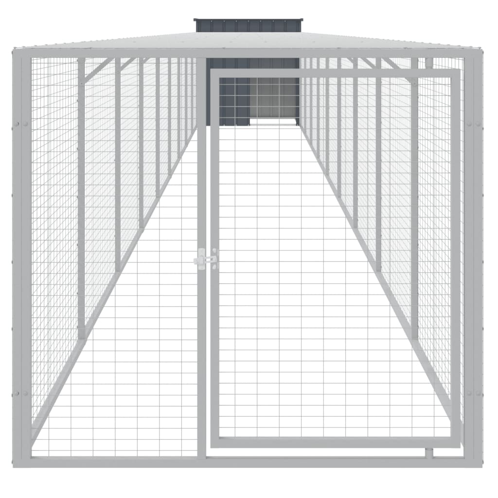 vidaXL Κοτέτσι με Περίβολο Ανθρακί 110x1017x110 εκ. Γαλβ. Χάλυβας