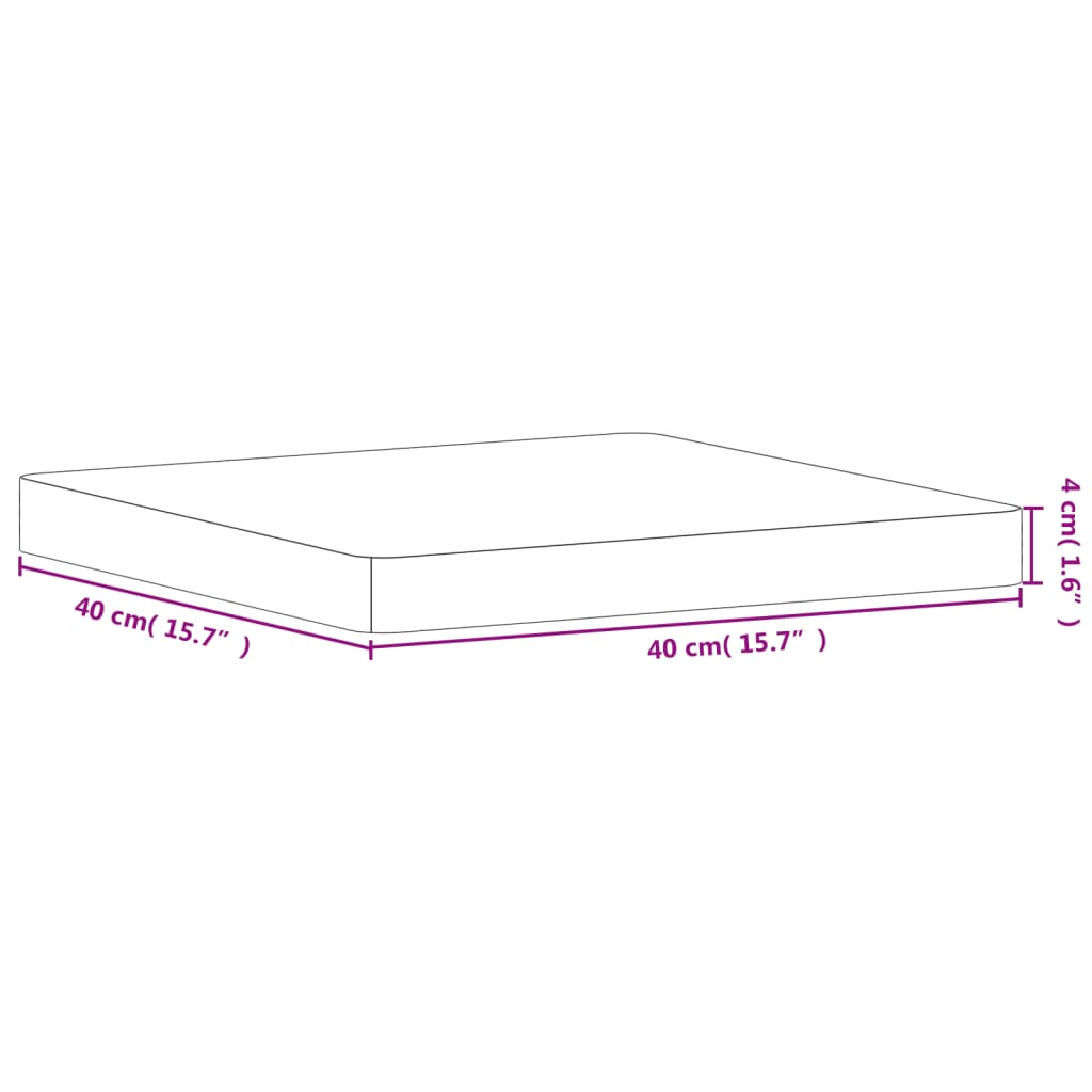 vidaXL Επιφάνεια Τραπεζιού Τετράγωνη 40x40x4 εκ. Μασίφ Ξύλο Οξιάς