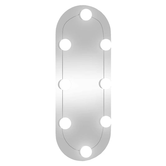vidaXL Καθρέφτης Τοίχου Οβάλ με Φώτα LED 20x50 εκ. από Γυαλί