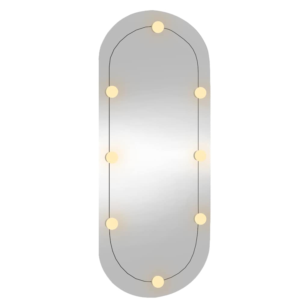 vidaXL Καθρέφτης Τοίχου Οβάλ με Φώτα LED 45x100 εκ. από Γυαλί