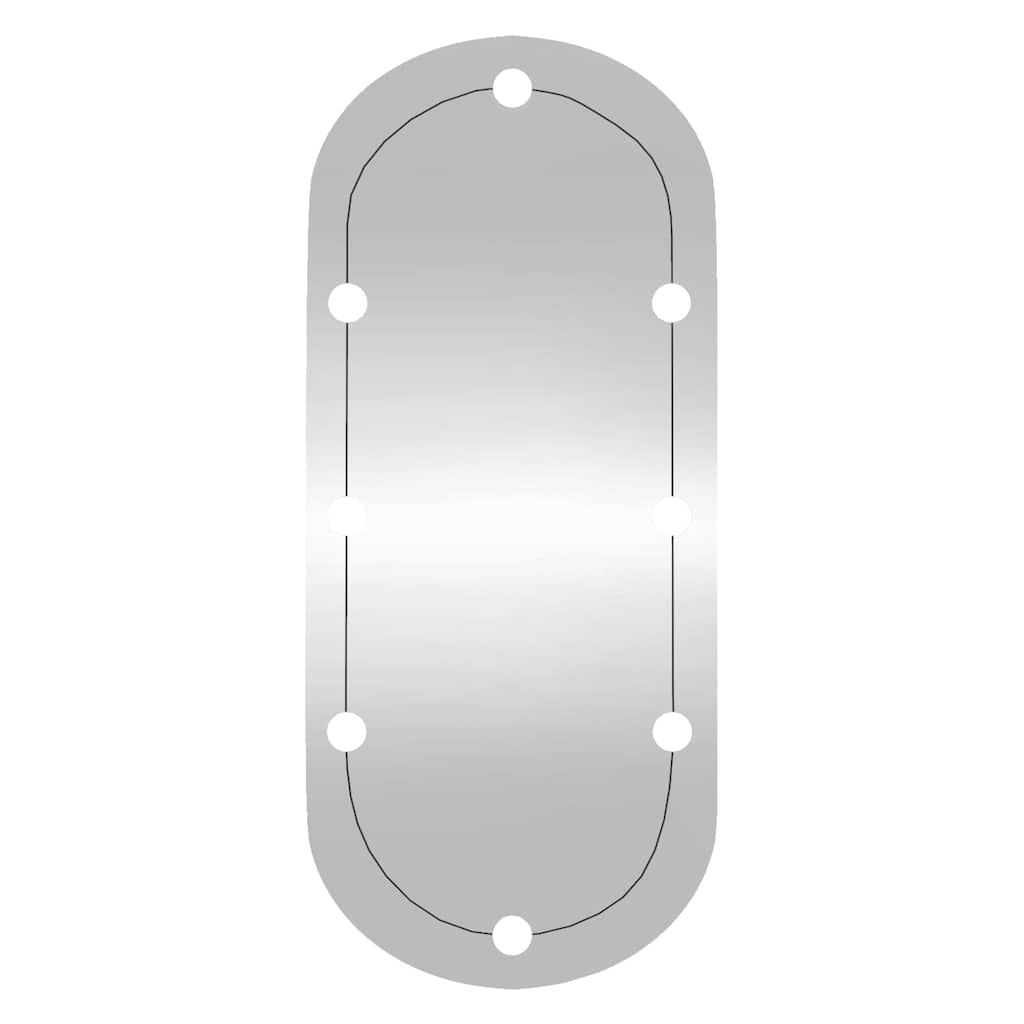vidaXL Καθρέφτης Τοίχου Οβάλ με Φώτα LED 45x100 εκ. από Γυαλί