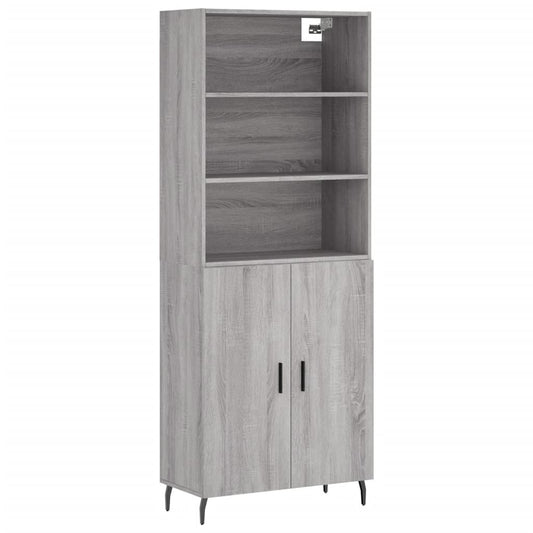 vidaXL Ντουλάπι Γκρι Sonoma 69,5 x 34 x 180 εκ. Επεξεργασμένο Ξύλο