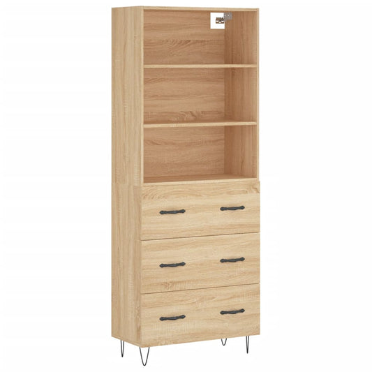 vidaXL Ντουλάπι Sonoma δρυς 69,5 x 34 x 180 εκ. από Επεξεργασμένο Ξύλο