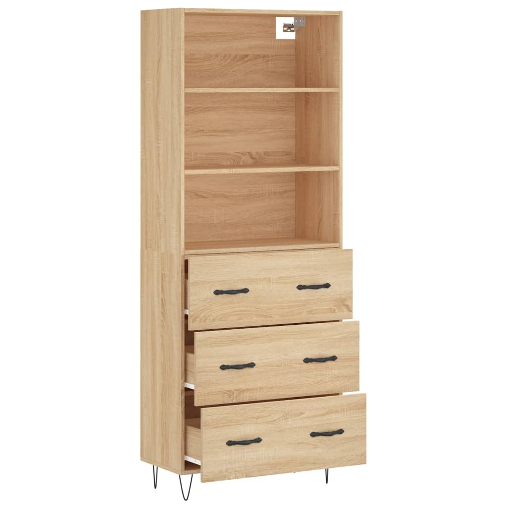 vidaXL Ντουλάπι Sonoma δρυς 69,5 x 34 x 180 εκ. από Επεξεργασμένο Ξύλο