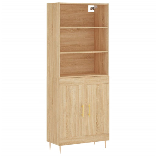 vidaXL Ντουλάπι Sonoma δρυς 69,5 x 34 x 180 εκ. από Επεξεργασμένο Ξύλο