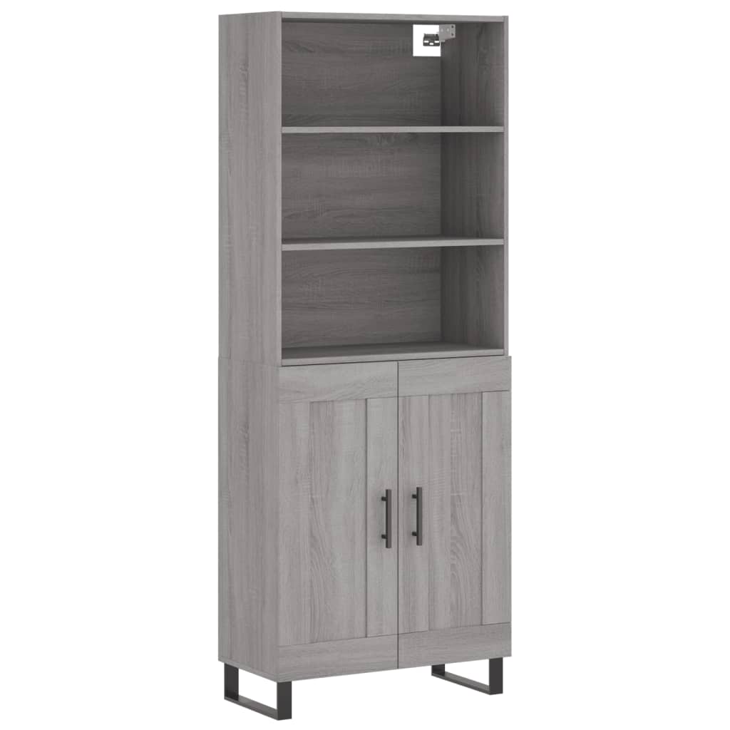 vidaXL Ντουλάπι Γκρι Sonoma 69,5 x 34 x 180 εκ. Επεξεργασμένο Ξύλο