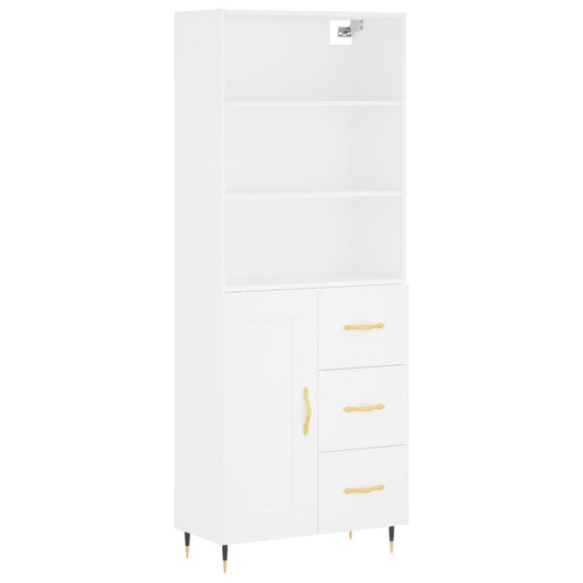 vidaXL Ντουλάπι Λευκό 69,5x34x180 εκ. από Επεξεργασμένο Ξύλο