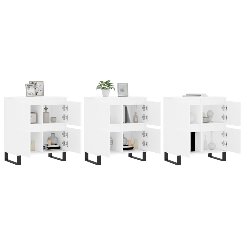 vidaXL Ντουλάπι 3 τεμ. Λευκό Επεξεργασμένο Ξύλο