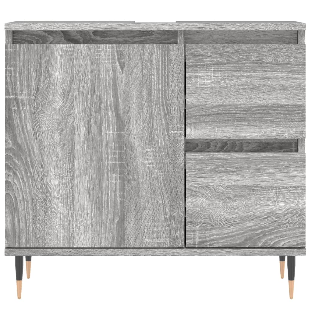 vidaXL Σετ Επίπλων Μπάνιου 3 Τεμαχίων Γκρι Sonoma Επεξεργασμένο Ξύλο