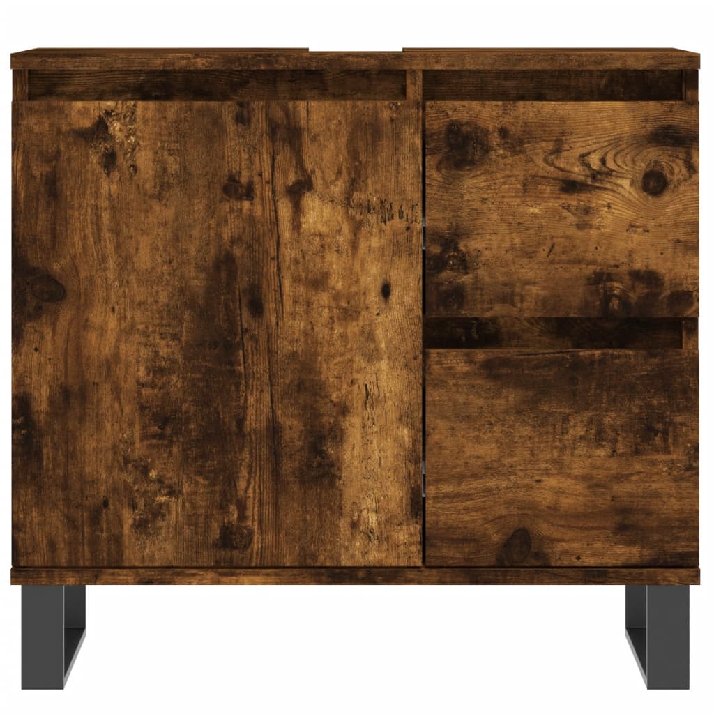 vidaXL Σετ Επίπλων Μπάνιου 3 Τεμαχίων Καπνιστή Δρυς Επεξεργασμένο Ξύλο