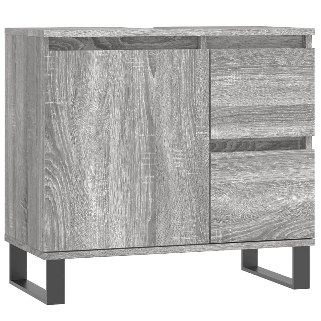 vidaXL Σετ Επίπλων Μπάνιου 3 Τεμαχίων Γκρι Sonoma Επεξεργασμένο Ξύλο