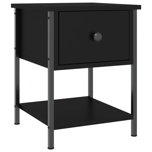 vidaXL Κομοδίνo Μαύρο 34 x 35,5 x 45 εκ. από Επεξεργασμένο Ξύλο