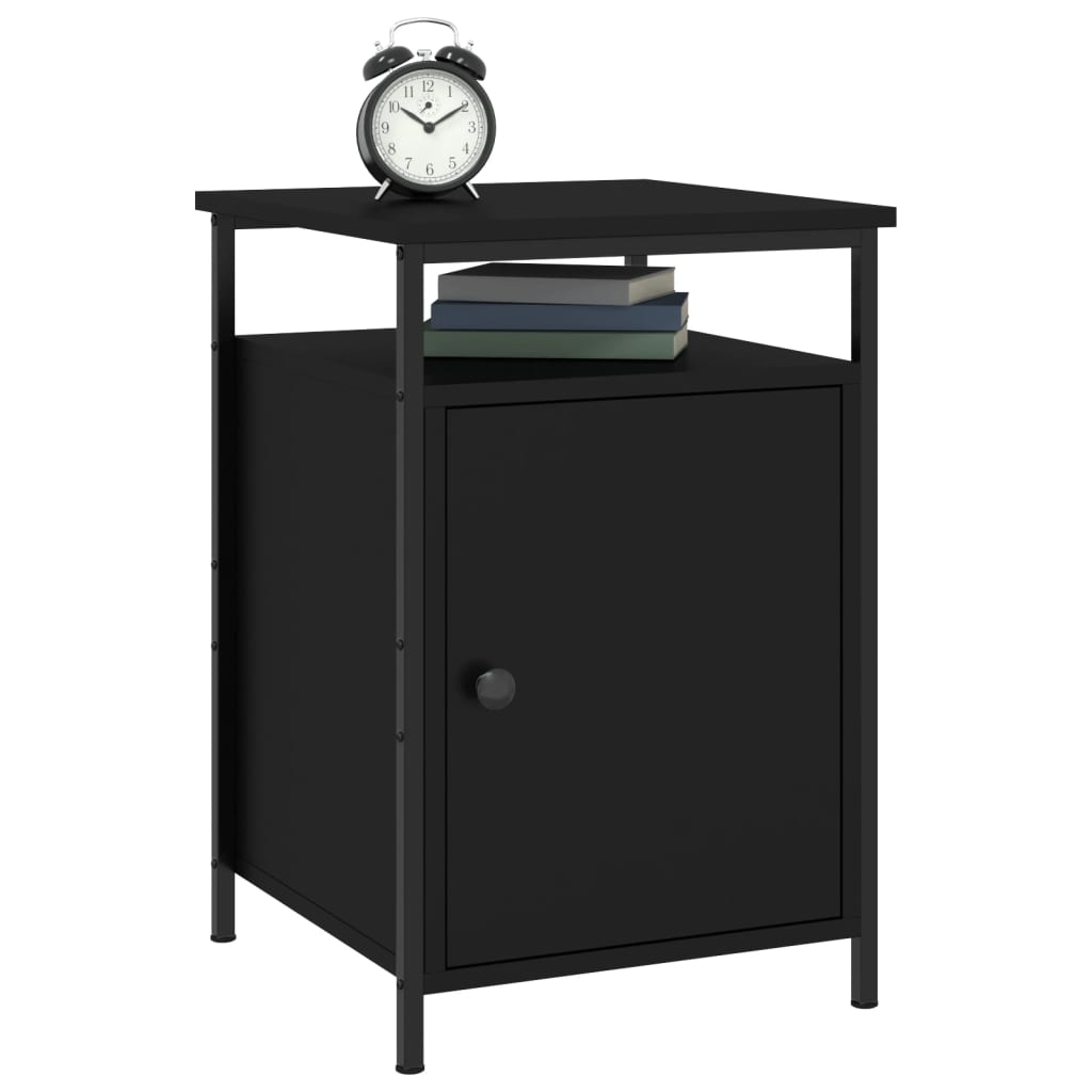 vidaXL Κομοδίνα 2 τεμ. Μαύρα 40 x 42 x 60 εκ. από Επεξεργασμένο Ξύλο