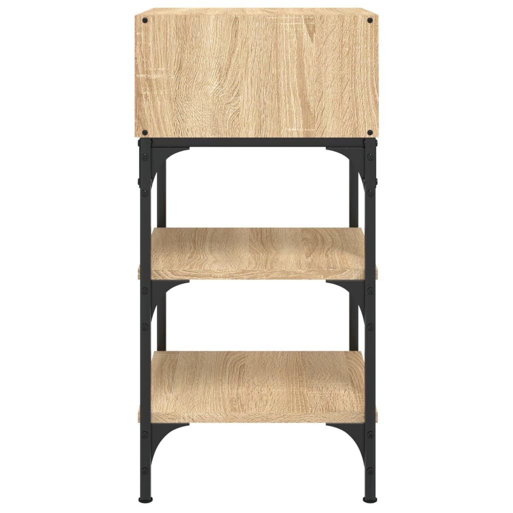 vidaXL Κομοδίνα 2 τεμ. Sonoma Δρυς 35x34,5x70 εκ. Επεξεργασμένο Ξύλο