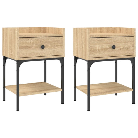 vidaXL Κομοδίνα 2 τεμ. Sonoma Δρυς 40,5x31x60 εκ. Επεξεργασμένο Ξύλο