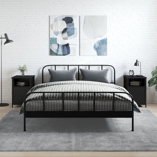 vidaXL Κομοδίνα 2 τεμ. Μαύρα 40 x 42 x 60 εκ. από Επεξεργασμένο Ξύλο