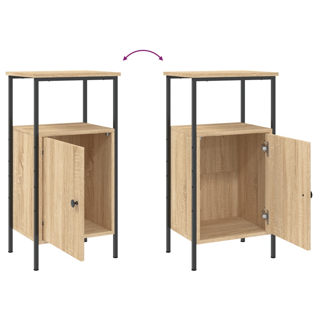 vidaXL Κομοδίνα 2 τεμ. Sonoma Δρυς 41 x 31 x 80 εκ. Επεξεργασμένο Ξύλο