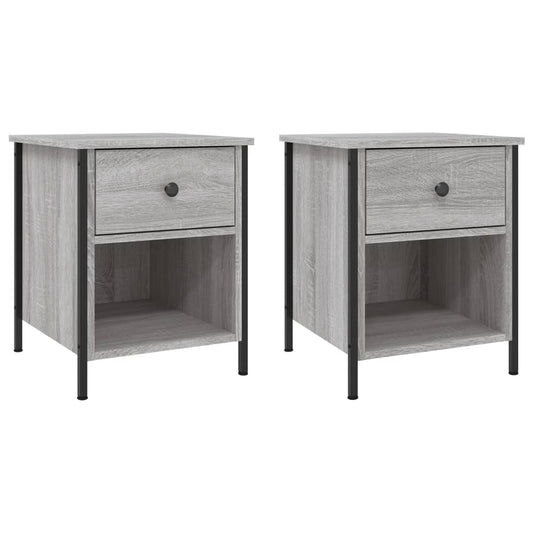 vidaXL Κομοδίνα 2 Τεμ. Γκρι Sonoma 40x42x50 εκ. από Επεξεργασμένο Ξύλο