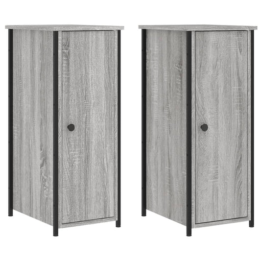 vidaXL Κομοδίνα 2 τεμ. Γκρι Sonoma 32x42x80 εκ. από Επεξεργασμένο Ξύλο