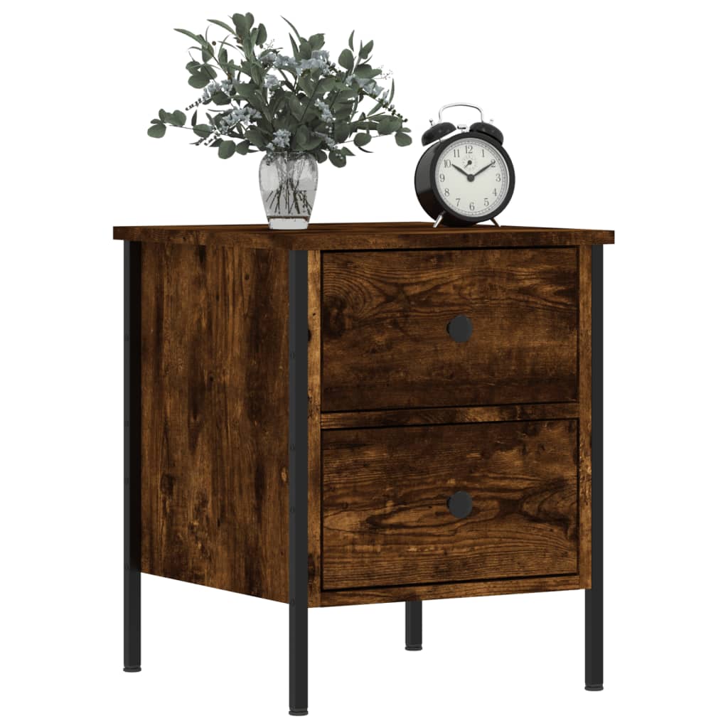 vidaXL Κομοδίνα 2 τεμ. Καπνιστή Δρυς 40x42x50 εκ. Επεξεργασμένο Ξύλο