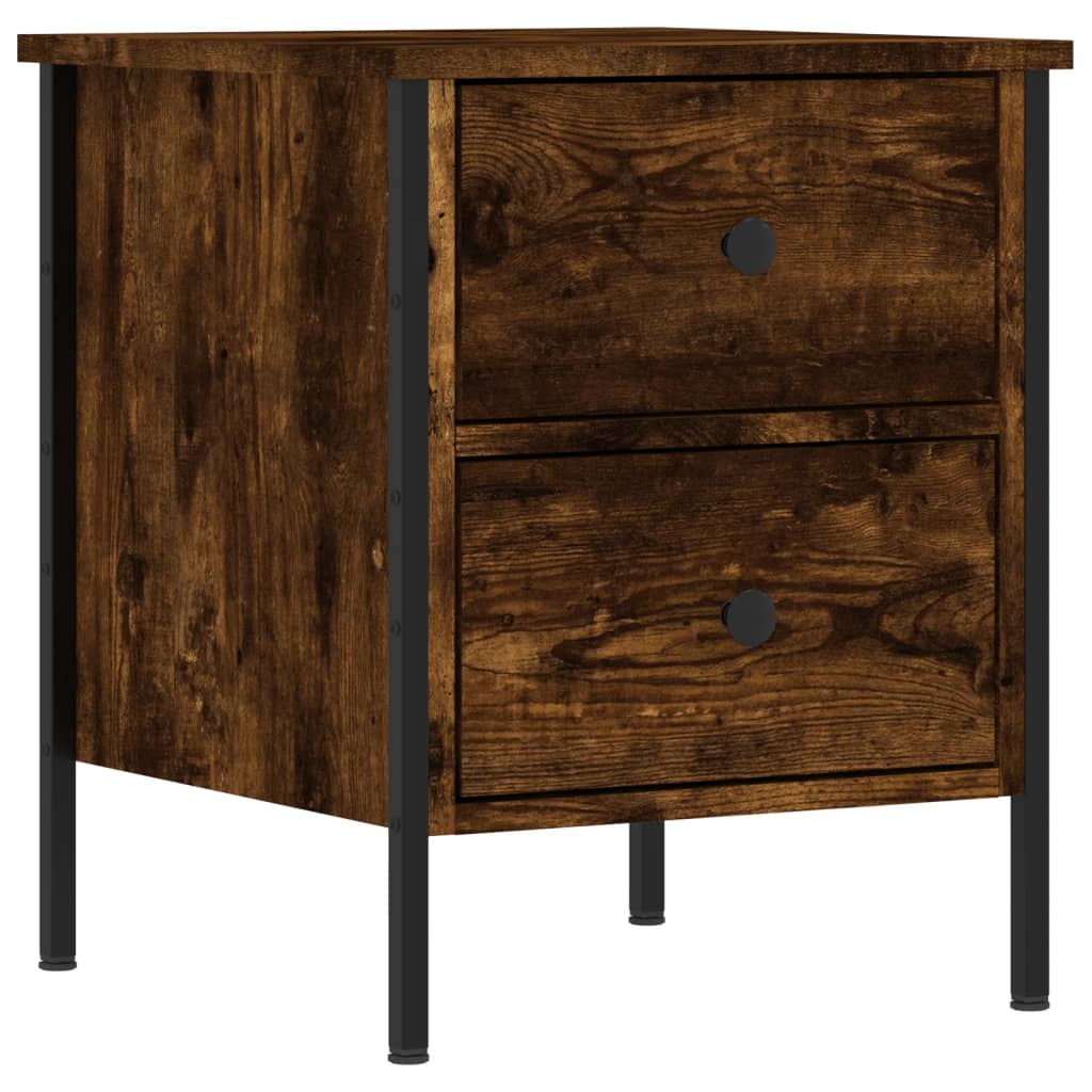 vidaXL Κομοδίνα 2 τεμ. Καπνιστή Δρυς 40x42x50 εκ. Επεξεργασμένο Ξύλο