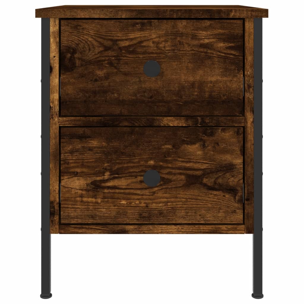 vidaXL Κομοδίνα 2 τεμ. Καπνιστή Δρυς 40x42x50 εκ. Επεξεργασμένο Ξύλο
