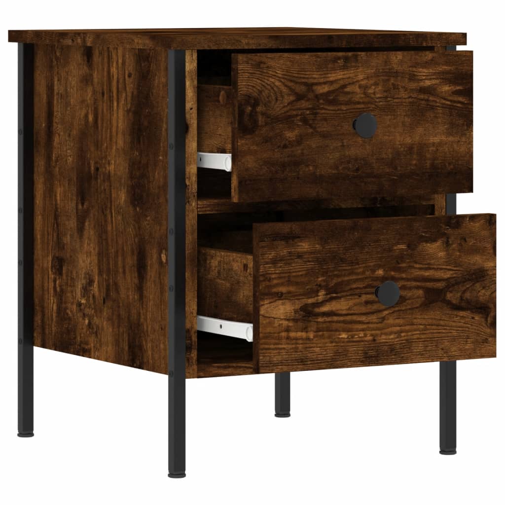 vidaXL Κομοδίνα 2 τεμ. Καπνιστή Δρυς 40x42x50 εκ. Επεξεργασμένο Ξύλο