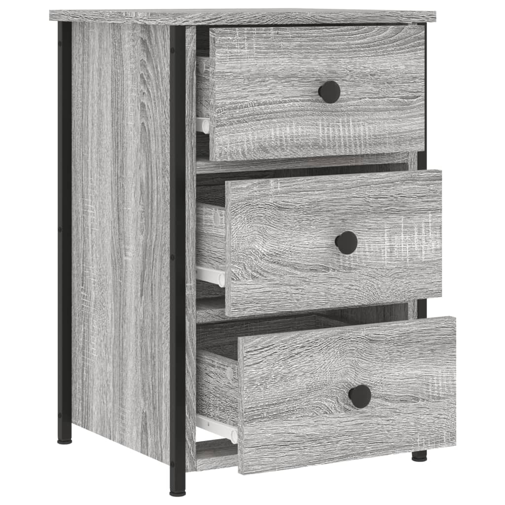 vidaXL Κομοδίνα 2 τεμ. Γκρι Sonoma 40x36x60 εκ. από Επεξεργασμένο Ξύλο