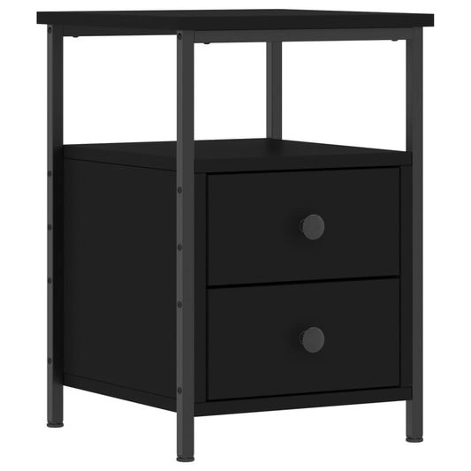 vidaXL Κομοδίνο Μαύρο 34 x 35,5 x 50 εκ. από Επεξεργασμένο Ξύλο